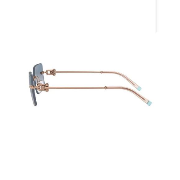 New TIFFANY & CO TF3088 610516 Rimless Gradient Blue Brown Sunglasses Gold Arms main image 5